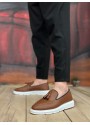 BA0005 Bağcıksız Yüksek Taban Taba Beyaz Klasik Püsküllü Corcik Erkek Ayakkabı