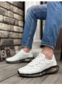 BA0324 İçi Dışı Hakiki Deri Rahat Taban Beyaz Sneakers Casual Erkek Ayakkabı