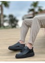 BA8104 BOA Yüksek Taban Rugan Siyah Bağcıklı Erkek Ayakkabı